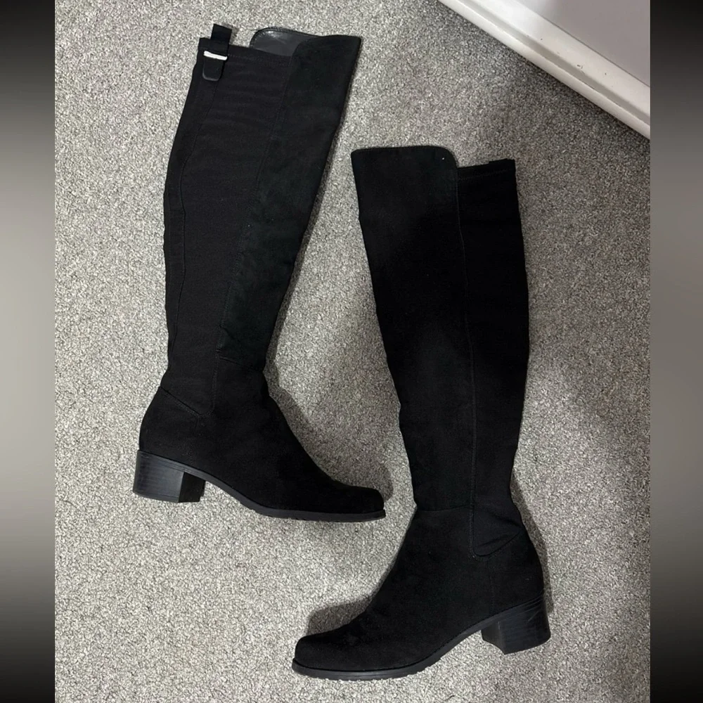 Unisa Black Knee High Boots